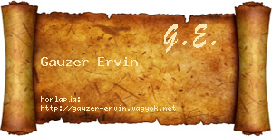 Gauzer Ervin névjegykártya
